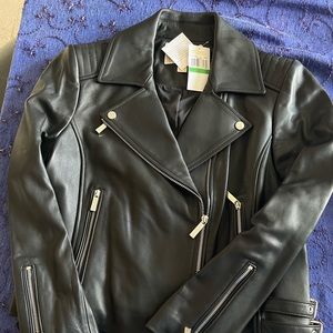 Leather moto jacket